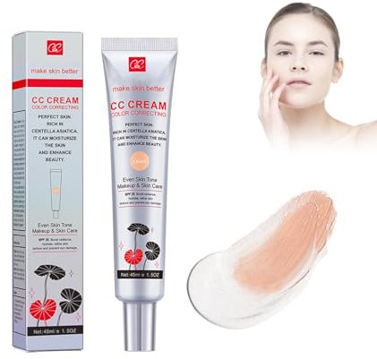 CC Crema alla Centella, Crema Corretrice del Colore con Acido Ialuronico e SPF 25, Fondotinta, Dull Correct Viso Illuminante, Idratante, Lunga Durata e Adattabile al Tono (Light)