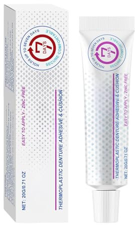 Adhesivo Termoplástico Prótesis Dentales, 20G Kit Pegamento Termoplástico Reparación Prótesis Dentales, Adhesivo Impermeable Dentaduras Postizas, Cemento Fijador Extrafuerte Dentaduras Postizas