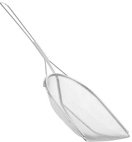 MOKKHNB Colino Per Olio Da Cucina Cucchiaio Schiumarola a Maglie Fini in Acciaio 304, Spatola Quadrata Per Filtro Residui Di Olio, Utensile Per Friggere Pollo e Patatine, Manico Antiscivolo
