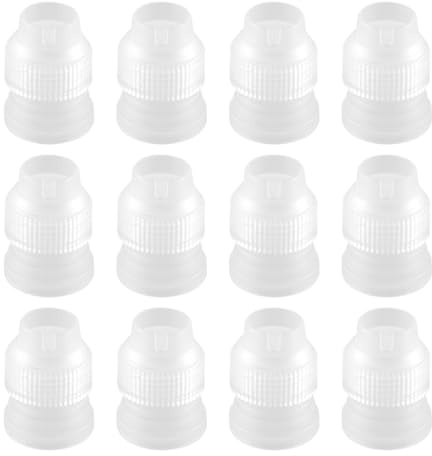 Hoite 12Pcs Coupling Adapter for Cake Decorating Plastic Piping Bag Coupler Fit Decor Adapter Tip Connector