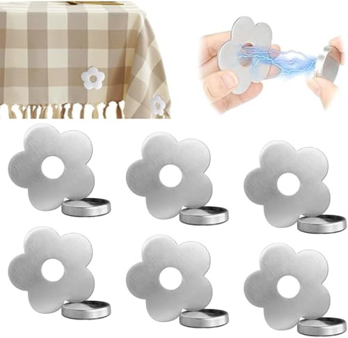 KIMHOME 6 pesi magnetici per tovaglia, resistenti in acciaio inox, per picnic, feste, matrimoni e tavoli al chiuso