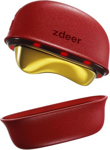 Zdeer Gua Sha Tool, Face Massager Facial Lifting Device, Electric Brass Metal Guasha Tool Face Sculptor with Red Light Therapy, Heating and Vibration, Double Chin Reducer for Anti-Wrinkle Skincare