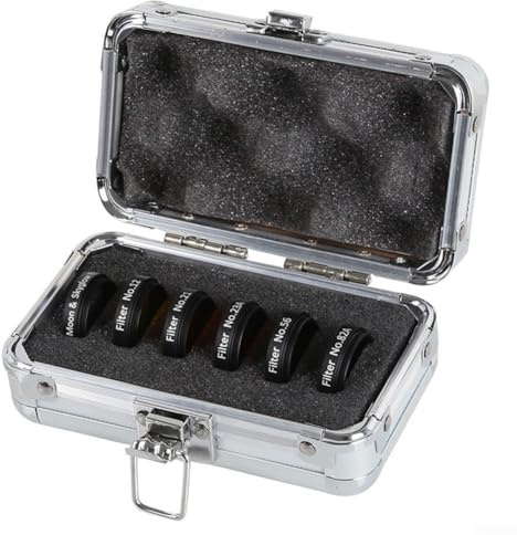 Bulevisiter Teleskopfilter, 3,2 cm (1,25 Zoll), 6 Stück, Nebelfilter-Set mit Aluminium-Aufbewahrungsbox für astronomische Beobachtung, kompatibel mit 3,2 cm Okularen, mehrfach beschichtet