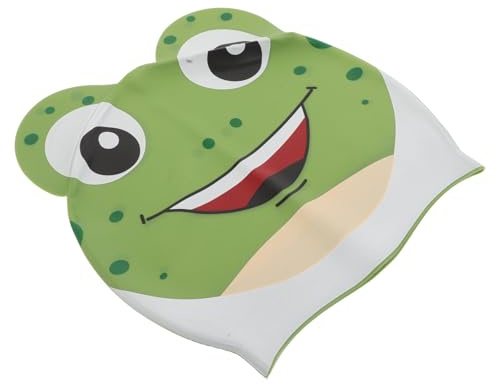 TOBBOMEY Cuffia da Nuoto in Silicone Morbida e Cappello da Bagno Cartone Animato con Protezione Orecchie per Ragazzi Cappello Piscina Elastico per Nuoto e Giochi d Acqua