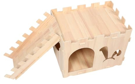 MUELODSIC Casetta Legno per Conigli Habitat Rifugio Conigli Porcellini d Casetta Furetti Habitat Legno Senza Attrezzi