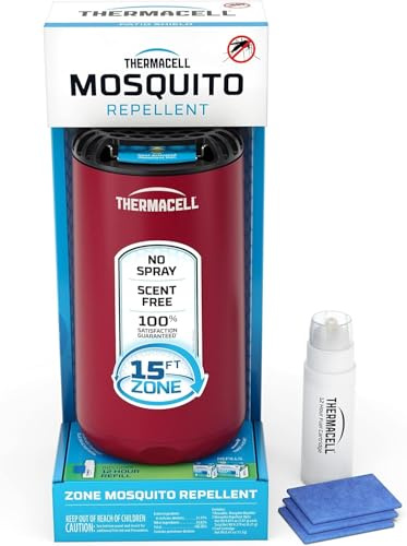 Mosquito Repeller Patio Shield; Includes 12-Hour Refill; 15 Foot Zone of Protection; Highly Effective Mosquito Repellent for Patio; Bug Spray Alternative; Scent Free