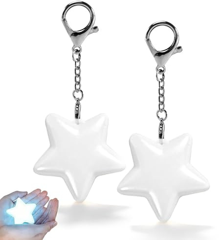 Kyduu 2 Piezas Luz de Bolso con Sensor Recargable USB, Luz LED para Bolso en Forma de Estrellas, Lámpara de Bolso LED Portátil y Llavero Luminoso, Luz Interior Bolso Portátil (Blanco)