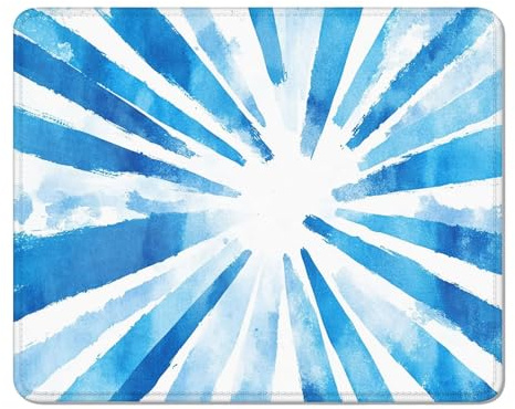 Alfombrilla Ratón con Bordes Cosidos, Mouse Pad con Motivos 15 x 20 cm, Base Antideslizante y Superficie Impermeable, Seguimiento Preciso para Ratón Óptico, Láser y Gaming - Azul & Beige XS#182
