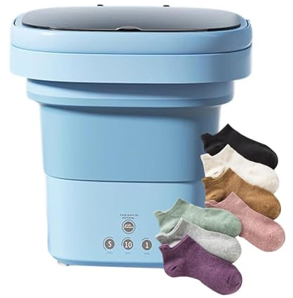 Lavatrice Portatile Lavatrice da 6 L con cestello di scarico | Piccola Lavatrice Pieghevole Per Appartamento Dormitorio Casa Viaggio Campeggio Bucato Abbigliamento Biancheria Intima Bagno