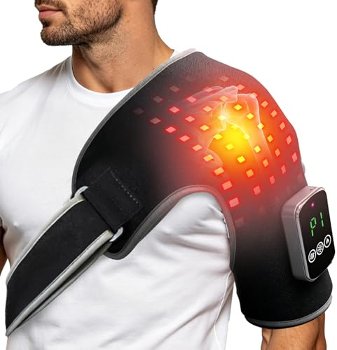 Massaggiatore per Spalle a Tripla Azione Con Funzione Riscaldante, Dotato Di 3 Livelli Di Calore E 3 Modalità Di Vibrazione, Batteria Da 5000 Mah, Design Regolabile, Allevia dolore a collo e spalle
