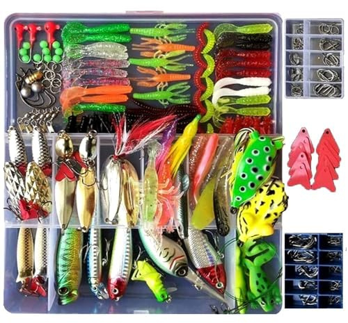 INDELITE 275 Pcs Fishing Lure Tackle Box Kit for Fresh and Saltwater Set