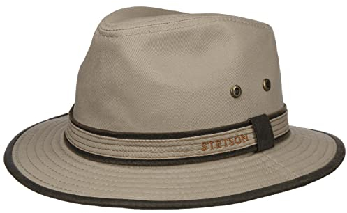 Stetson AVA Cotton UV-Schutz Stoffhut Sonnenhut Herren Damen Traveller Frühjahr Sommer beige L (58-59 cm)