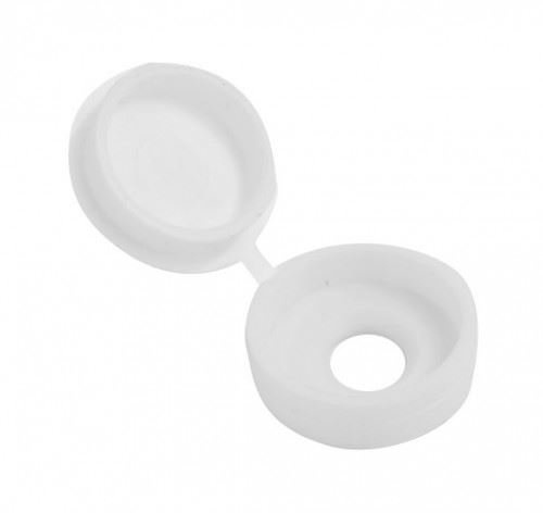 Fort Fasteners Hinged Screw Cover Cap 18mm Large White Pack of 100