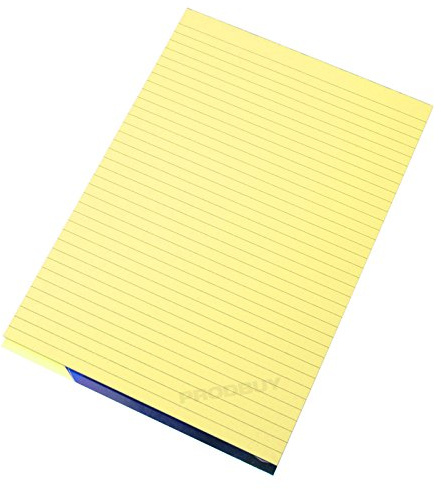 [Pack of 10] Visual Memory Aid A4 Yellow 100 Page Paper Notepad Refill Memo Lined Writing Pads