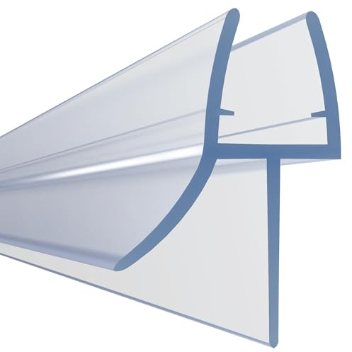 HNNHOME Super Clear Bath Shower Screen Door Seal Strip for 6mm Straight/Curved Glass Up to 18mm Gap