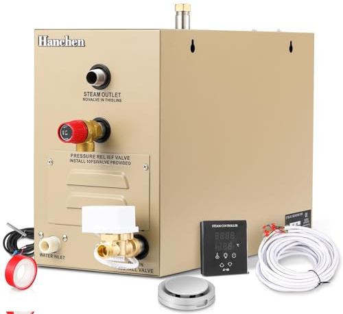 Hanchen 3KW Dampfbadgenerator für 2m³ Raum 35-55 ℃ Sauna dampfbad Dampferzeuger für Sauna Bad Türkische Dusche zu Hause CE 220V