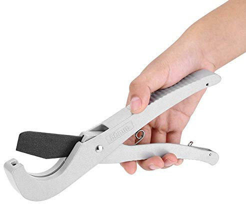 BE-TOOL Cortadores de tubos de plástico de PVC cortadora de tubos de alta resistencia para cortar tubos de plástico de PVC, gas y tubos de plástico plateado (Fast-SA-5508, 50 mm)
