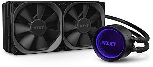 NZXT Kraken X53 240 mm RL-KRX53-01 Refrigerador líquido de CPU AIO RGB, Diseño de Espejo Giratorio Infinito, Alimentado por CAM V4, Ventiladores de radiador AER P 120 mm (2 incluidos)