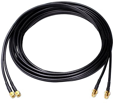 JARFT 10m Twin 4G / LTE und 5G Antennen- Verlängerungskabel, SMA Stecker auf SMA Buchse