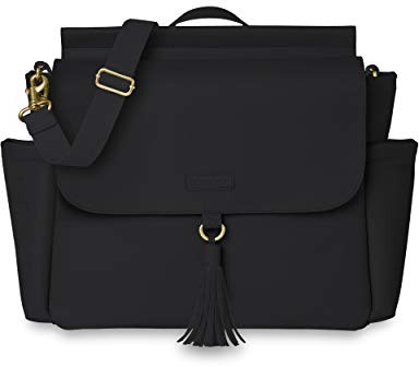 Skip Hop 9I345410 Greenwich Simply Chic Convertible Rucksack, umwandelbar zur Cross Messenger Schultertasche, inklusive Wickelauflage, grau, schwarz, 1.36 kg