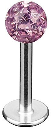 Taffstyle Piercing Stecker mit Ferido Kristall Kugel | Lippe Ohr Nase