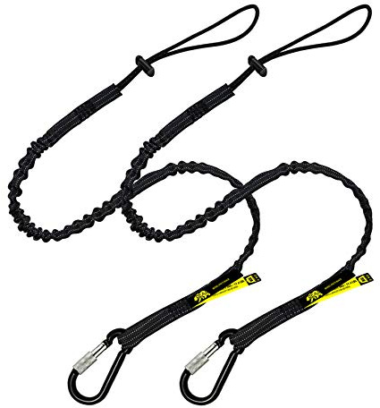BearTOOLS Tool Lanyard with Single Carabiner and Adjustable Loop End, Standard Length, Maximum Weight Limit 8KG / 17.6lb, Aluminum Screw Lock Carabiner with Shock Cord Stopper