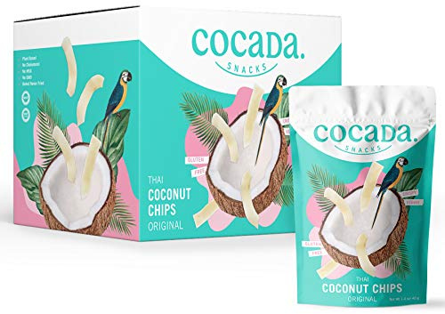Cocada Snacks - Chips de Coco Horneados | Snack 100% Natural | Gluten Free | Producto Vegano | Caja de 12 unidades