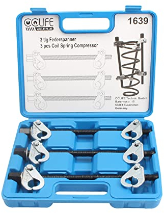 CCLIFE 3tlg Universal Federspanner Auto Federn Spanner Tuning Tieferlegung KFZ 305MM Belastung 1,2T