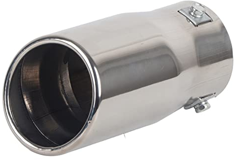 Tubo de Escape,Escape Universal de Coche,Cola de Tubo de Escape Redonda Inclinada Acero Inoxidable,Cola de Escape Final Automóviles Salida única Directo para la modificación del coche Garganta (Slant)