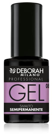Deborah Milano - Smalto Semipermanente Gel N.08 Lilla, Effetto Plumping a Lunga Durata, Dona Unghie Intense e Brillanti, 4.5 ml