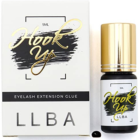 LLBA colle à cils pour professionnels – Colle Noir | Plusieurs choix pour le temps de séchage 0,5 à 3 Secondes | 5mL | Colle extra forte pour extensions de cils | Tenue 7-8 Semaines (Hook-Up)