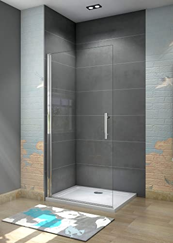 Aica Sanitär Walk in Dusche 65cm Duschtür Duschabtrennung Duschwand Dusche 6mm Nano Glas H195cm