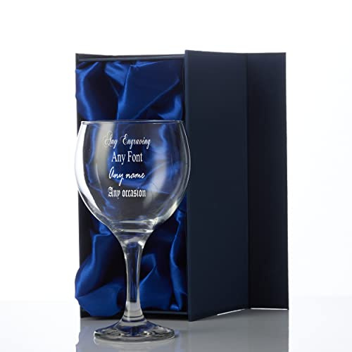 ukgiftstoreonline Personalised Gin Glass Cocktail Any Engraving in Silk Lined Gift Box.
