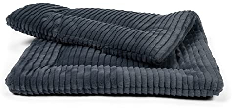 TrendPet Harmony 4cm gefütterte Hundedecke, Katzendecke, Liegedecke für Hunde und Katzen (Anthrazit, 75x55cm)