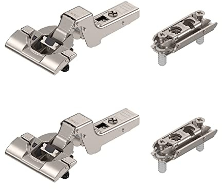 siwitec Blum CLIP top 110° Scharnier INSERTA BLUMOTION vernickelt Innen 2er | CLIP-Mechanismus für werkzeuglose Montage, stufenlose 3-dimensionale Fronteinstellung