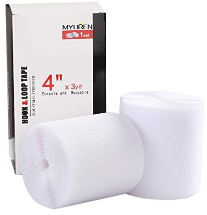 2.7m x 100mm Klettband zum Nähen für Stoff, 100mm Breit Klettverschluss zum Aufnähen, Nylon Klettstreifen für DIY Handwerk Rund um Startseite und Büro, Weiß