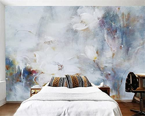 Papier Peint Auto-Adhésif Lotus Abstrait - Papier Peint Mural Carré Papier Peint Photo Feature Papier Peint 3D Wall-Art Papier Peint Peintures Murales Chambre Salon Affiches Murales, 300 x 210 cm