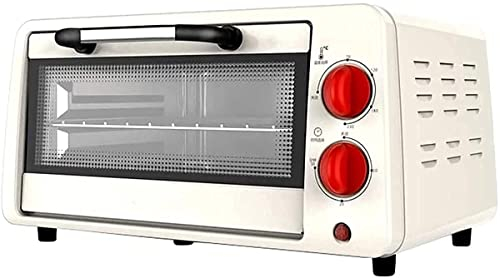 CAZARU Horno eléctrico de sobremesa Horno eléctrico de 10 l, minitostadora compacta para encimera, Calentamiento de Tubo de Cuarzo, 800 W, Tiempo de 30 Minutos, Bandeja de escoria desplegable