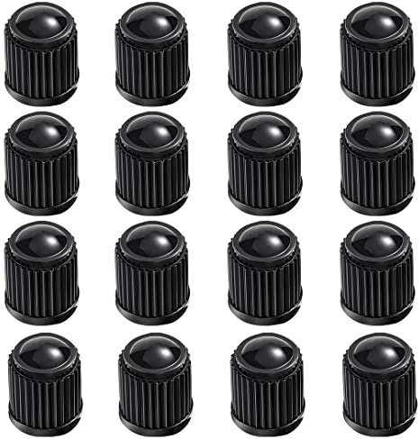 16 pcs Tyre Valve Cap/Plastic Dust Caps/Cover Black for Universal fit Schrader Valves commonly used on Car Tyres, Bikes, Bicycles, Motorbikes Prams and Wheelbarrows (16 Valve Caps)