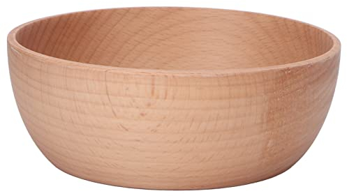 Topyond Runde Holzschüssel, Rührschüssel, Massive Schüssel, Haushaltsschüssel aus Buchenholz Zum Servieren von Salat, Obst, Dip, Sauce, Snack, Reis, Nudeln, Müsli Runde Holzschale(small)