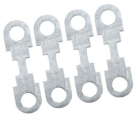 A ABSOPRO 110A Flat Fuse Strip Metal Silver Tone for Car DC 32V (Set of 4)