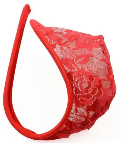 C String stringtrosor för män Bulge Pouch Sexig Solid Släta Gay Underkläder Spets Se Though Invisible Trosor