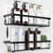 Kitsure 2 Pack Rustproof Shower Caddy - Minimalist Style Bathroom Shelves, Wall-Mounted Shower Shelf, Large Capacity&Durable Bathroom Accessory, Large, Black