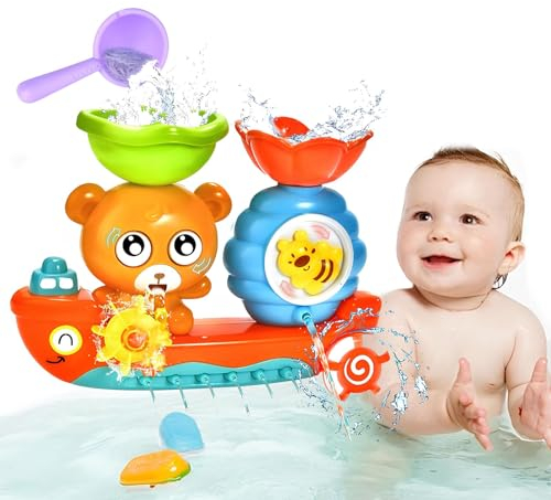 Badewannenspielzeug ab 1 2 3 4 Jahr,Wasserspielzeug Kinder Spielzeug 1 2 3 Jahr mädchen Junge,Badespielzeug Baby ab 6-18 Monate,Wasserspielzeug Baby Geschenk,für Jungen Mädchen