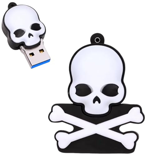 Ecoodisk 128GB USB 3.0 Flash Drive Cartoon Novelty Halloween Human Skeleton Memory Stick Silicone Rubber Pendrive Black