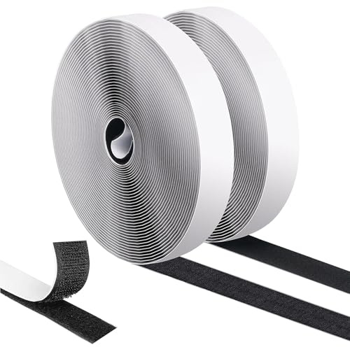 8m x 2cm Klettband Selbstklebend, Klettverschluss Kabelbinder Alternative | Starker Haken Flausch Klettstreifen, Wiederverwendbar Heimwerken Büro, Klebe Klettband Montage Zubehör