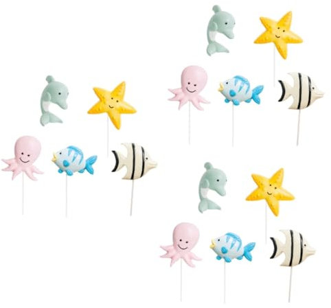 ifundom 15stücke Teiliges Ocean Theme Cupcake Toppers Kreative Kuchen-dekorationen Für Kindergeburtstag Unterwasser-motto-feiern Und Romantische Anlässe