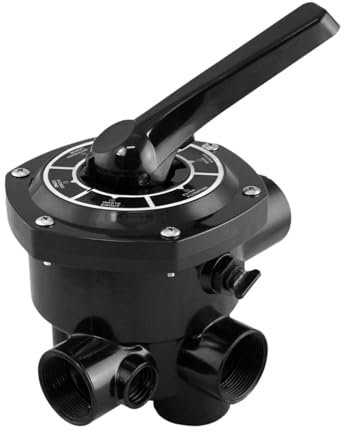 ＡＷＨＡＯ Vanne de Filtre à Sable de Remplacement, vanne de Commande multiport, vanne Multi-Ports pour Spa, 1.5 Pouces Noir
