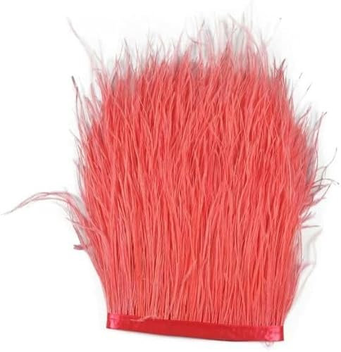10 Yards DIY Straußenfederrand 8/10 cm Buntes Kleid Schalrock Spitzenkleid Dekoration-Wassermelonenrot