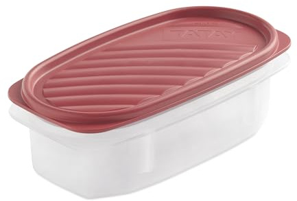 Tatay Tupper Hermético Top Flex 18,4x9,7x6,1 cm Plástico Libre de BPA | Tupper Hermético | Capacidad 0,5 L | Lavavajillas, Microondas, Nevera y Congelador | Cierre Hermético | Tapa a Presión, Rojo